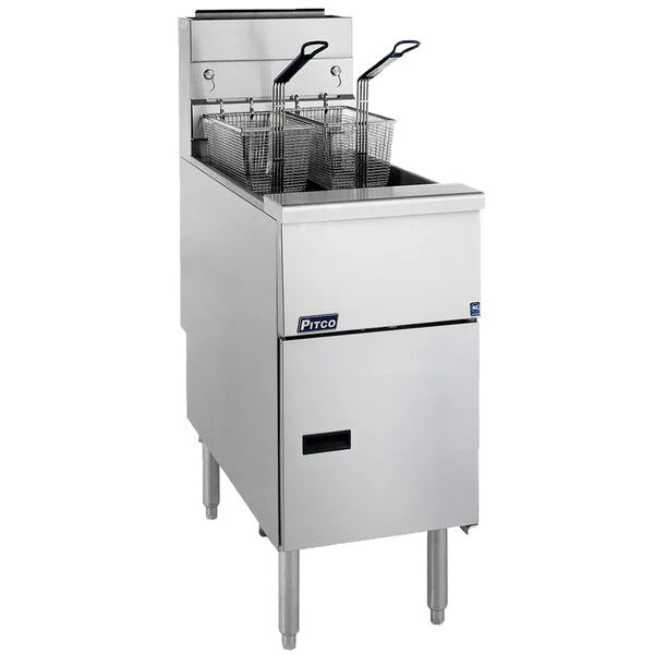 Pitco Natural Gas Solstice 35 lb. Stainless Steel Floor Fryer - 70,000 BTU